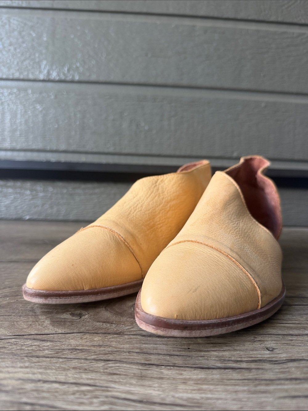Free People Women's Slip-On Flats in Light Yellow size 41